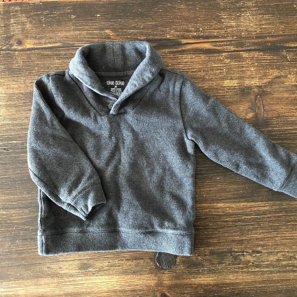 Okie Dokie Gray Collared Shirt/Sweater